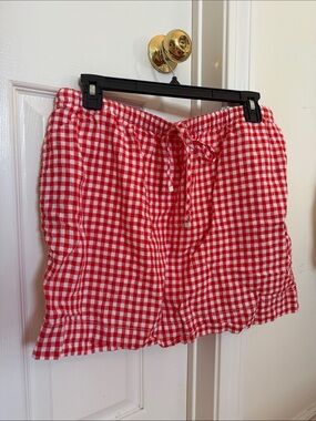 Red Gingham Drawstring Women’s Skort